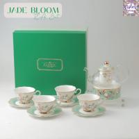 ราคา Violet Flamingo เซ็ตกาน้ำชา+แก้วพร้อมจานรอง 4 ชุด Jade Bloom Collection ชุดน้ำชามาพร้อมกล่องของขวัญสุดหรู (29325178198)