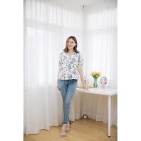 ราคา Mommade-เสื้อให้นม ชุดให้นม White Blue Flora Swing Top (21187940696)