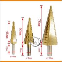 ราคา ดอกสว่าน ทรงเจดีย์ (3ตัวชุด) ดอกเจดีย์ ขั้นบันได เจาะรู ขยายรู คว้านรู StepDrill COSA ดอกสว่านเจดีย์คุณภาพสูง (17925277438)