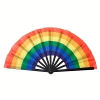ราคา พัดสีรุ้ง พัดตัวแม่ ขนาดใหญ่ 33 Cm LGBT Rainbow fan, large fan (43450957556)