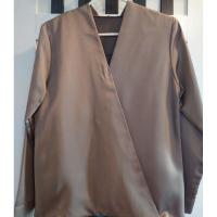 ราคา เสื้อคอวี ไขว้หน้า ผ้าซาติน สีโอวัลติน อก 35" (7343850859)