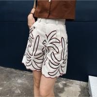 ราคา Pastelsmotel - Palm Sugar Shorts. ขาสั้นผ้าลินิน สีธรรมชาติ ปักลายต้นปาล์ม (28039326167)