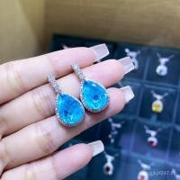 ราคา ชุดเครื่องประดับหรูหราสามชิ้น ฝาหลังพร้อมจี้Paraiba และแหวนต่างหู เพชรสimulantบนพื้นฐานของผ้าขนสัตว์จำลองUCK7 (40176236000)