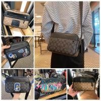 ราคา Coach กระเป๋าสะพายข้างผู้ชายกระเป๋าสะพายกระเป๋าซิปคู่ (48000661636)