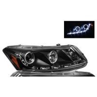 ราคา ไฟหน้าโปรเจคเตอร์ HONDA ACCORD 08-13 ดำ วงแหวน LED ยาว (937225948)