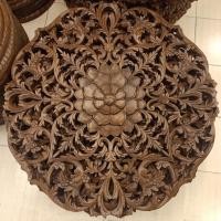 ราคา แผ่นไม้แกะสลัก ไม้แกะสลัก ไม้สักแท้ ทรงกลม ขนาด 90 ซม. สีน้ำตาลโอ๊ค งานฝีมือ สำหรับตกแต่งผนัง บ้าน ร้านค้า (15257346733)
