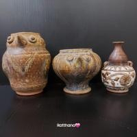 ราคา ชุดเซท 3 ชิ้นโถนกฮูก เนื้อดินสังคโลก ขนาดสูง 5 นิ้ว ลำตัวกว้างสุด 7 นิ้ว ปากกว้าง 2.5 นิ้วโถนก เนื้อดินสังคโลก ง (22933349320)