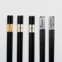 ราคา [ส่งไวจากไทย]1คู่ ตะเกียบเบกาไลค์สีดำ และแบบสแตนเลส สีเงิน สีทองและสีดำ (23588780453)