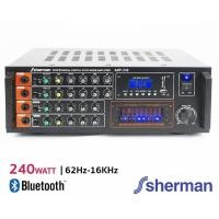 ราคา มิกซ์เซอร์แอมป์ (ขยายเสียง) Sherman รุ่น AMP-242 (240W+10EQ+BT+USB) (1789002708)