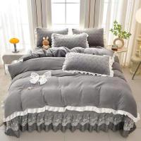 ราคา ชุดเครื่องนอนกํามะหยี่แผ่นฝ้าเพดานหุ้มลูกไม้หรูหราผ้าสักหลาดกํามะหยี่เรียบไม่ขุย (41863535325)