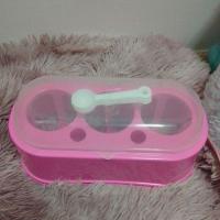 ราคา ที่ใส่แก้วเครื่องปรุง 3 ช่อง มีฝาเปิด-ปิด สีชมพูอ่อน#พลาสติก (29253902668)