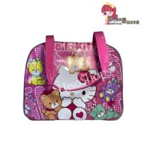 ราคา กระเป๋าสะพายข้างสีชมพูใบใหญ่ Hello Kitty ลายคิตตี้ ดีไซน์สวย เนื้อผ้าดี กระเป๋าของคุณหนูๆ (17593918569)