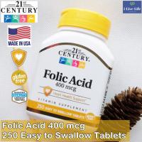 ราคา กรดโฟลิก Folic Acid 400 mcg 250 Easy to Swallow Tablets - 21st Century (6216309928)