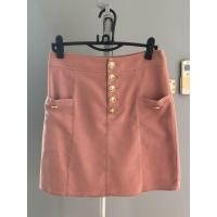 ราคา Sale Jaspal Short Skirt size M กระโปรงสั้นสีชมพูนู้ด ทรงเอ แต่งกระดุมทอง เอว 30 สะโพก 40 ยาว 18.5 มือหนึ่ง ตัดป้าย (28538868084)