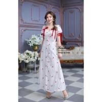ราคา งานป้าย Lady sunshine ☀️ Maxidress เดรสยาวสีขาวลูกไม้ปักลายดอกไม้แขนตุ๊กตาทรงเจ้าหญิงใส่ไปคาเฟ่ก็สวย #เสื้อผ้างานป้าย (12951327890)
