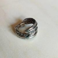 ราคา แหวนเงินแท้ 92.5% ฝังพลอย cz แหวนผู้ชายแหวนวินเทจ เครื่องประดับแฟชั่นดีไซน์ขนนก (26514107267)