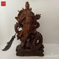 ราคา กวนอู มังกร เทพเจ้ากวนอู ปางมาร ถือง้าว สูง 19 นิ้ว งานเรซิ่นสีไม้ แก้ชงปี (8869515918)