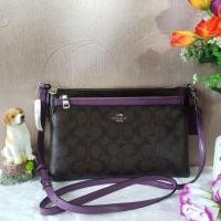 ราคา COACH F58316 EAST/WEST CROSSBODY WITH POP UP POUCH IN SIGNATURE COLOR : SILVER/BROWN BERRY (1074256489)