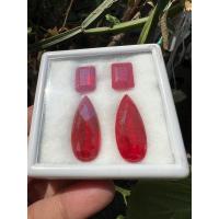 ราคา ทับทิม Thailand เทียม 64 กะรัต(CARATS) พลอย ขนาด 28x12 มิล ( MM) 2 Pcs (2 เม็ด) PEAR SHAPE LAB MADE RED RUBY BURMA C (23820869348)