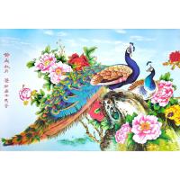 ราคา โปสเตอร์ รูปวาด นกยูงคู่ ดอกโบตั๋น ภาพมงคล เสริมฮวงจุ้ย Peacock Peony POSTER 23”x34” Inch Chinese Brush Painting V4 (9041972365)