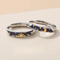 ราคา อุปกรณ์เสริม Day Thinking Night Thinking Sun Moon คู่แหวนเงินที่ไม่ซ้ํากัน Creative Seiko การผลิตแฟชั่นอารมณ์ Aesthetic All-Match เปิดอุปกรณ์เสริมปรับได้ (24188477317)