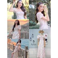 ราคา เดรสยาว เดรสไปทะเล ลายดอก น่ารัก แขนตุ๊กตา ช่วงอกผูกโบว์ น่ารัก งานป้าย love lady (11114798461)