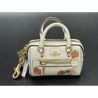 ราคา Coach Mini Rowan Satchel Bag Leather Charm Strawberry Print Keychain Coin Purse (20288934785)