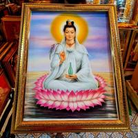 ราคา กรอบรูป เจ้าแม่กวนอิม ประทับดอกบัว ภาพมงคล กรอบรูปมงคล รูปพระแม่กวนอิม ของขวัญ ของที่ระลึก (17302511855)