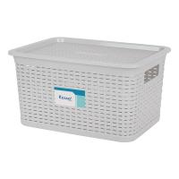 ราคา ตะกร้าเอนกประสงค์ทรงเหลี่ยมพร้อมฝาปิด Moderny KASSA HOME รุ่น JCJ-3117 ขนาด 27.7x20.2x10.5 ซม. สีเทา (21273005895)