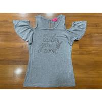 ราคา Playboy แท้เสื้อยืดสีเทาทักหมุดลายโชว์ไหล่น่ารักสภาพดีมือสอง (25304148406)