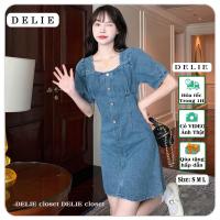 ราคา ความตาย เดรสยีนส์ยีนส์ทรงเอเดรสยีนส์แขนพัฟคอเหลี่ยมสไตล์เกาหลี วบี01 (40758829765)