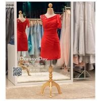 ราคา ชุดราตรีสั้น เดรสออกงาน ชุดไปงานแต่งงานสีแดง ชุดแซกงานสวยมาก พร้อมส่ง BB031-RED (21055634822)