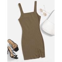 ราคา พร้อมส่ง❤️ชุดเดรสสั้นสีกากีผ้าร่องสายเดี๋ยว#ชุดเดรสสีกากีกระโปรงสั้นผ้าหนานุ่มแบรนด์ชีอิน (22820219950)