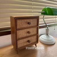 ราคา ตู้ไม้มินิมอล ตู้ไม้สัก ตู้ไม้สักจิ๋ว แบบ3 ลิ้นชักสาน (9124832954)