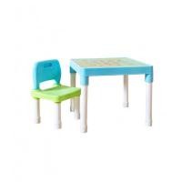 ราคา NINO WORLD ชุดโต๊ะพร้อมเก้าอี้เด็ก ขนาด 51.5x51.5x44 ซม. รุ่น YM02-BL สีฟ้า (21801688855)