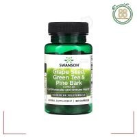 ราคา Swanson, Grape Seed, Green Tea & Pine Bark Complex, 60 Capsules (43052187506)