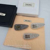 ราคา MIU MIU Duchesse hair clip กิ๊บหนีบผมแบบสปริง มิว มิว ด้านหน้าติดคริสตัล มี 3 สีให้เลือก ดำ ขาว ชมพู เพชรเล่นไฟ งานสวย (46701025060)