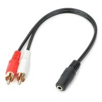 ราคา 3.5mm Stereo Audio Female Jack to 2 RCA Male Socket to Headphone CABLE (5330496105)