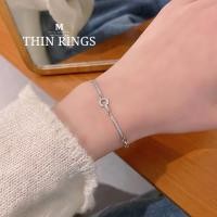 ราคา MEETกำไลเงิน Thin rings กำไลเงินแท้ สร้อยข้อมือปรับได้ กำไลเพชร กำไลแฟชั่น สร้อยข้อมือเงิน (25711647785)