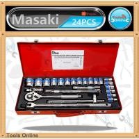 ราคา MASAKI ชุดบล็อค ประแจบล็อค บล็อคชุด 1/2นิ้ว (4 หุน) 24 ชิ้น บล็อกชุด เครื่องมือช่าง (6439393932)