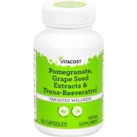 ราคา Vitacost Pomegranate GrapeSeed Extracts Trans-Resveratrol 60 Capsules ต้านอนุมูลอิสระ บำรุงหัวใจ (19442840450)