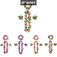 ราคา Llph 4 ชิ้น / เซต ดอกไม้ฮาวาย leis พวงมาลัยสร้อยคอ DIY ตกแต่งชุดแฟนซีปาร์ตี้ LLP (24573065911)