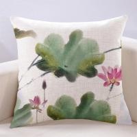 ราคา หมอนดีไซน์จีน ลายโลตัส ทำจากวัสดุคล้ายลินิน สำหรับพักผ่อนและนั่งสมาธิในห้องนั่งเล่น (40019156549)