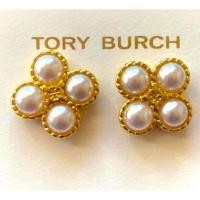 ราคา ❌sold❌Tory Burch Pearl Stud Earringsแท้ (22361155535)