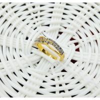 ราคา แหวนสีทองเพชรเรียงแถวคู่สีน้ำเงิน สวย น่ารักมากๆ ขนาดไซส์ 5.5 US นิ้ว N0920 มีตำหนิเพชรหลุด 2 เม็ด (17869230462)