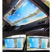 ราคา ผ้าม่านติดรถ AAT ม่านบังแดดกระจกหน้ารถยนต์ลายทะเล แบบยืดออกพับเก็บอัตโนมัติป้องกัน UV พร้อมจุ๊บยางติดกระจก (25971879330)