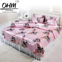 ราคา OHM ผ้านวมคู่ 70 นิ้ว x 90 นิ้ว ผ้าซาตินแท้ 330 เส้นลายนกยูงชมพูอ่อน (904878136)