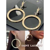 ราคา แบรนด์ใหม่ของแท้ SAINT LAURENT / YSL ตัวอักษรโลโก้บิ๊กห่วงจี้ต่างหูแฟชั่น (29150128405)