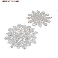 ราคา หนานเจียบี ที่รองแก้วรอบผ้าปูโต๊ะสีขาวตกแต่งโต๊ะเย็บปักถักร้อยดอกไม้โครเชต์ ดอยลี่ (53200865794)