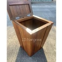 ราคา ถังไม้ ถังไม้สัก ถังขยะ ถังเก็บของ ถังไม้อเนกประสงค์ (7010148562)